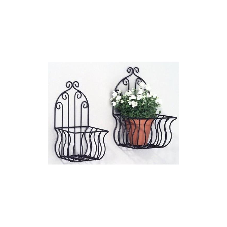 SET 2x suport de flori de perete 35x16 cm negru