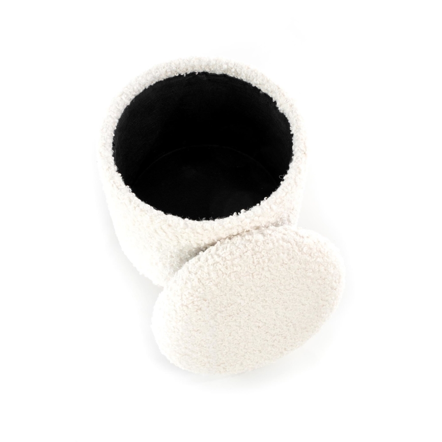 SET 2x taburet CANCUN d. 31/38 cm alb/maro