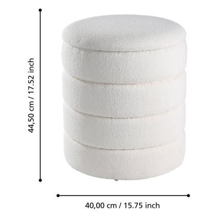 SET 2x taburet Eglo d. 33,5/40 cm alb