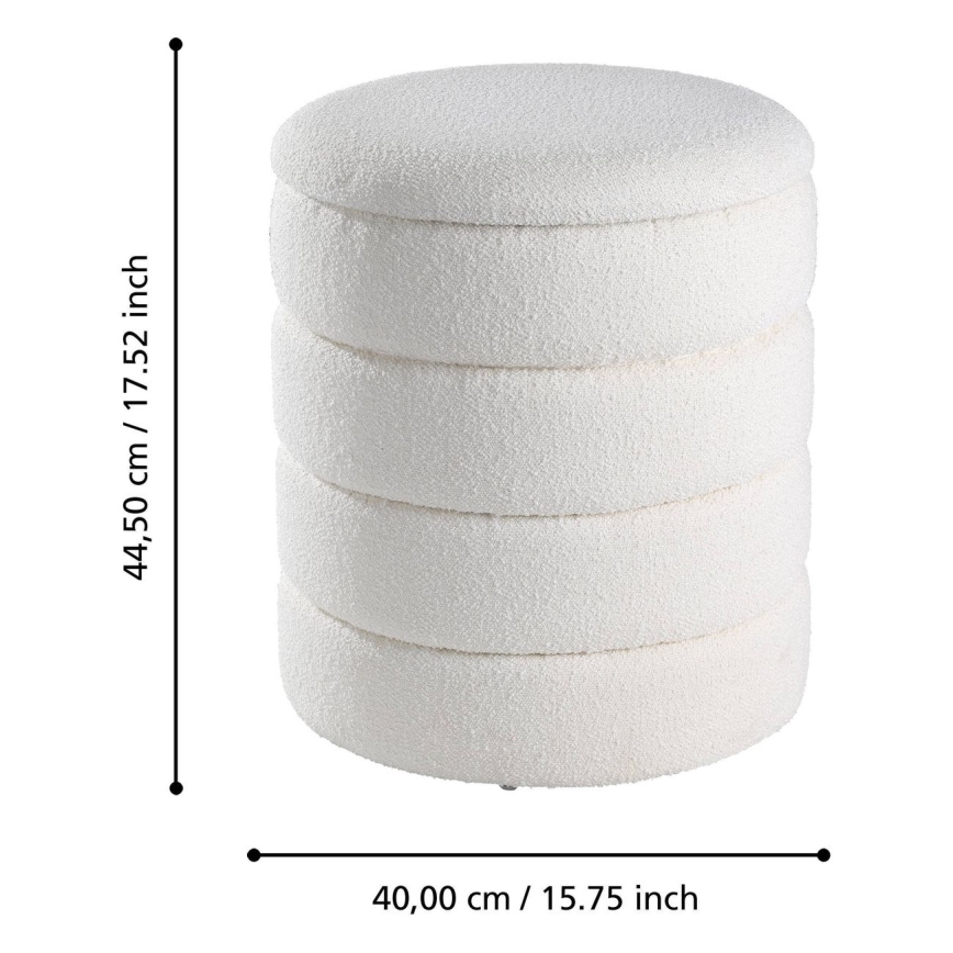 SET 2x taburet Eglo d. 33,5/40 cm alb