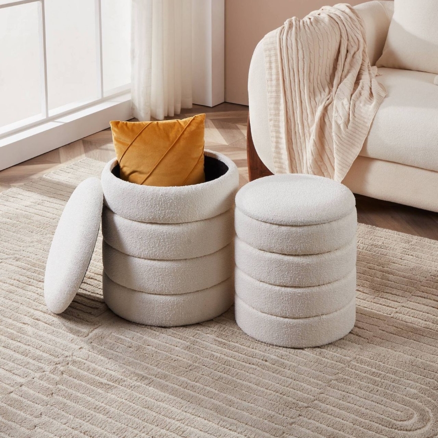 SET 2x taburet Eglo d. 33,5/40 cm alb