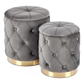 SET 2x taburet POLLY d. 40/44 cm gri/auriu
