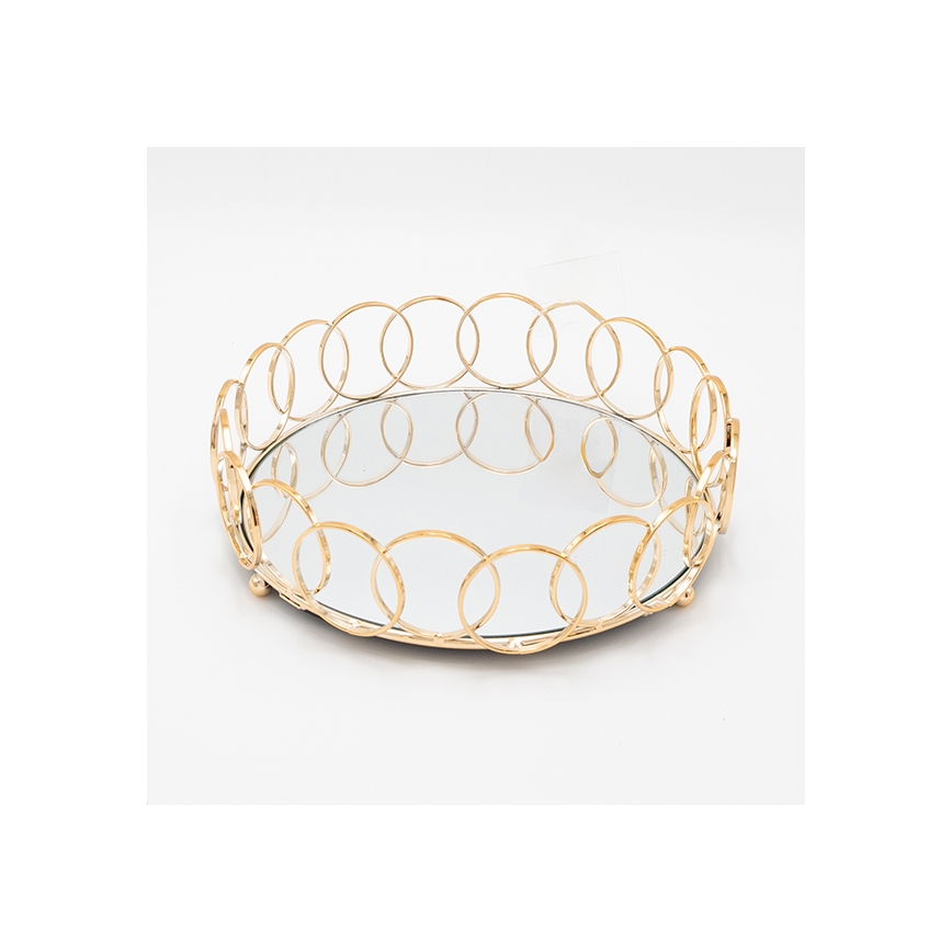 SET 2x tavă decorativă d. 27/33/37 cm auriu