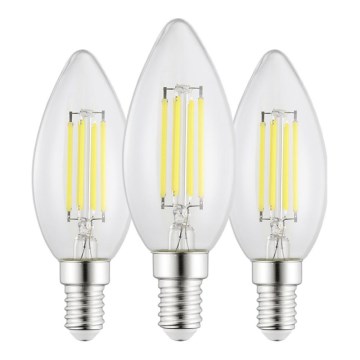 Set 3 becuri LED vintage C35, soclu E14, 2,2 W, 230 V, 2700 K - Eglo 110439