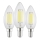 Set 3 becuri LED vintage C35, soclu E14, 2,2 W, 230 V, 2700 K - Eglo 110439