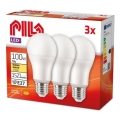 Set 3 buc. bec LED Philips Pila, soclu E27, 13W, 230V, 2700K