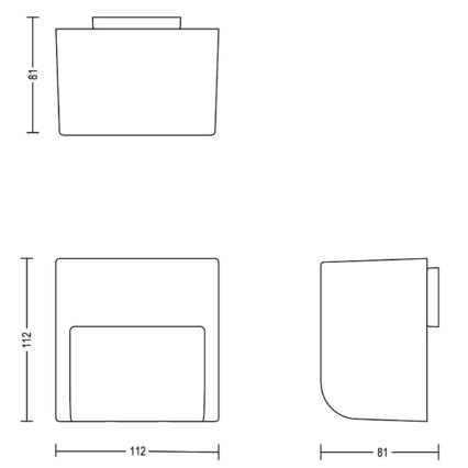 SET 3x aplică LED de exterior Philips GRITS LED/1,5W/24/230V IP44