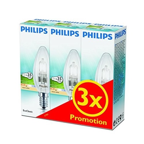 SET 3x Bec cu halogen dimmabil Philips E14/28W/230V
