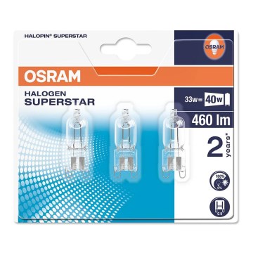 SET 3x Bec cu halogen HALOPIN G9/33W/230V 2700K - Osram