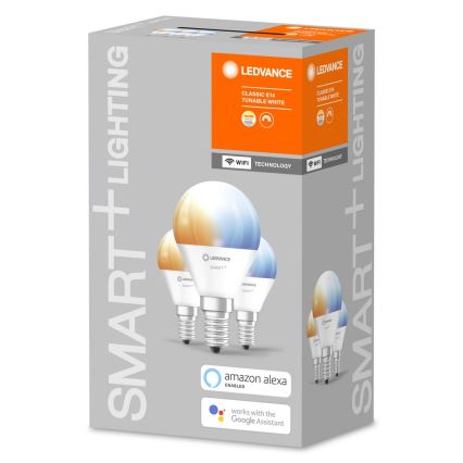 SET 3x Bec de iluminat cu LED SMART + E14/5W/230V 2700K-6500K Wi-Fi - Ledvance
