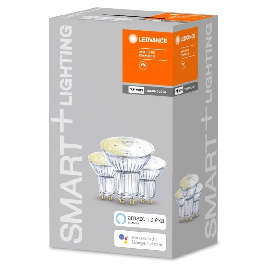 SET 3x Bec de iluminat cu LED SMART + GU10/5W/230V 2700K Wi-Fi - Ledvance