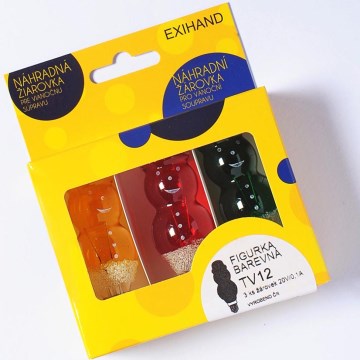 SET 3x bec de rezervă FIGURINE E10/20V/0,1A colorat. Fabricat în Europa