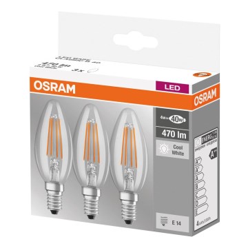 SET 3x Bec LED BASE B40 E14/4W/230V 4000K – Osram