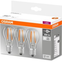 SET 3x Bec LED BASE E27/6,5W/230V 4000K – Osram