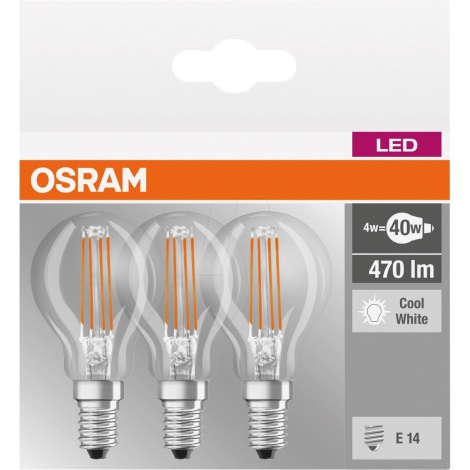 SET 3x Bec LED BASE P40 E14/4W/230V 4000K – Osram