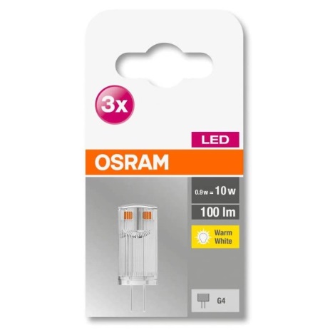 SET 3x bec LED G4/0,9W/12V 2700K Osram