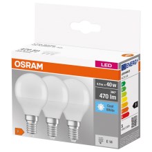 SET 3x Bec LED P40 E14/4,9W/230V 4000K - Osram