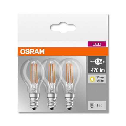 SET 3x Bec LED P40 E14/4W/230V 2700K - Osram