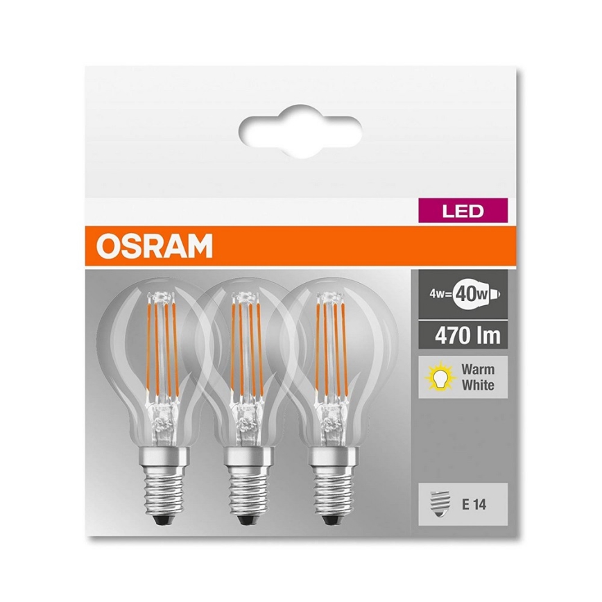 SET 3x Bec LED P40 E14/4W/230V 2700K - Osram