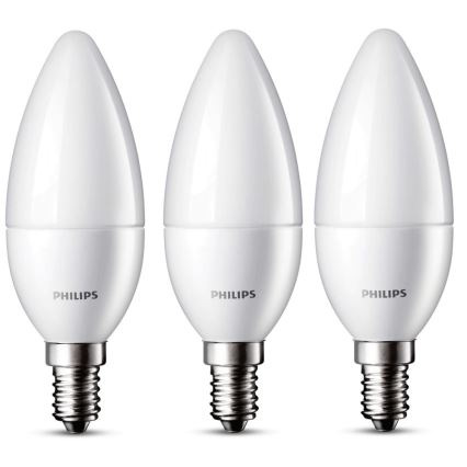 Set 3x Bec LED Philips E14/3,5W/230V 2700K