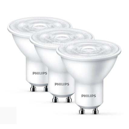 Set 3x bec LED Philips GU10/4,7W/230V 2700K