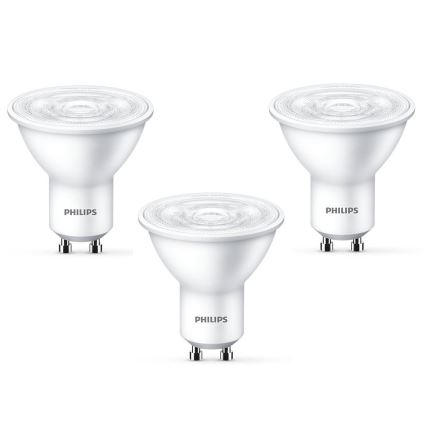 SET 3x Bec LED Philips GU10/4,7W/230V 2700K
