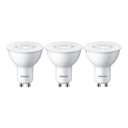 SET 3x bec LED Philips GU10/4,7W/230V 2700K