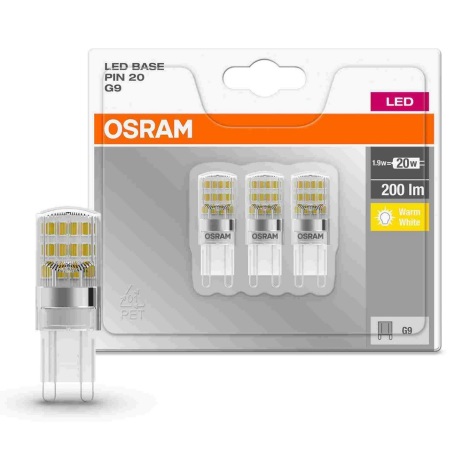 SET 3x bec LED PIN G9/1,9W/230V 2700K - Osram