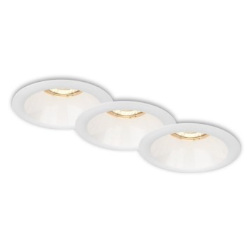 SET 3x corp de iluminat încastrat pentru baie Brilo 1xGU10/9W/230V IP23 alb