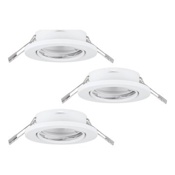 SET 3x corp de iluminat încastrat pentru baie Eglo 75674 AGULO 1xGU10/35W/230V IP23 alb