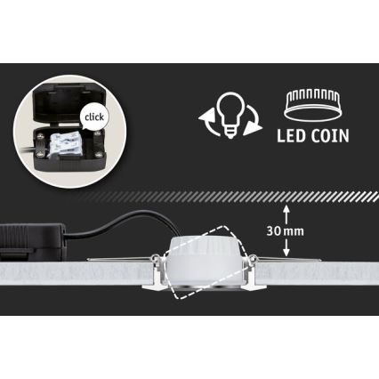 SET 3x corp de iluminat încastrat pentru baie LED/6W IP23 NOVA 230V Paulmann 94471