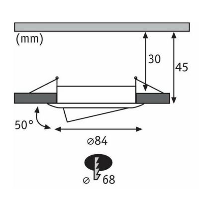 SET 3x corp de iluminat încastrat pentru baie LED/6W IP23 NOVA 230V Paulmann 94471