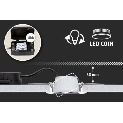 SET 3x corp de iluminat încastrat pentru baie LED/6W IP44 NOVA 230V Paulmann 93462