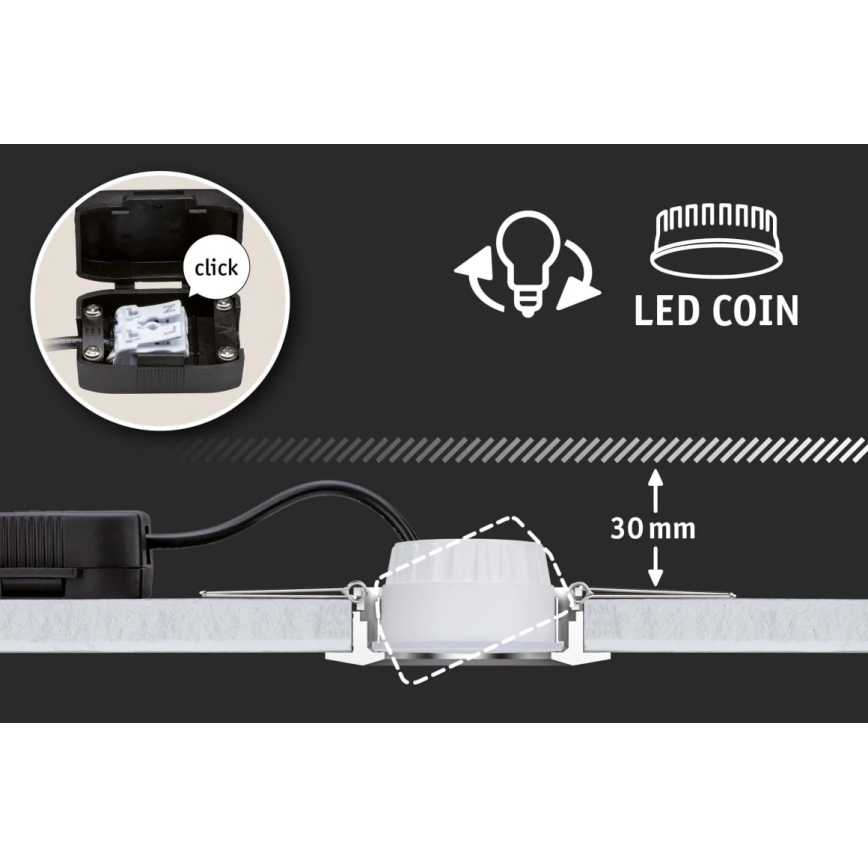SET 3x corp de iluminat încastrat pentru baie LED/6W IP44 NOVA 230V Paulmann 93462