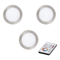 SET 3x corp de iluminat LED dimabil încastrat Eglo TINUS LED/17W/230V + telecomandă