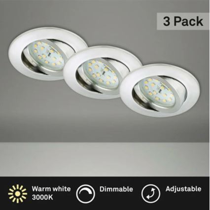 SET 3x corp de iluminat LED încastrat dimabil pentru baie Briloner 8317-039 LED/5,5W/230V IP23
