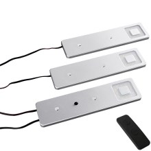 SET 3x corp de iluminat LED dimabil pentru corpuri de bucătărie CORTINA LED/2,4W/230V + telecomandă