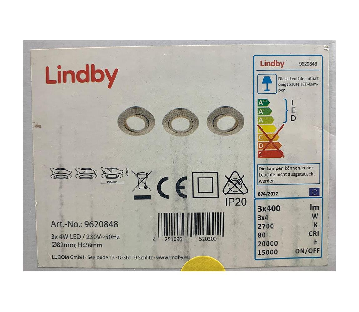 SET 3x corp de iluminat LED încastrat ANDREJ LED/4W/230V Lindby