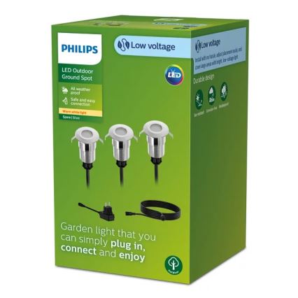 SET 3x corp de iluminat LED încastrat de exterior Philips SPORE LED/1W/24/230V IP67
