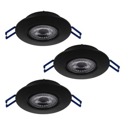 SET 3x corp de iluminat LED încastrat Eglo 75765 ZUJAR LED/3,4W/230V negru