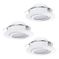 SET 3x corp de iluminat LED încastrat Eglo 78755 PINEDA LED/6W/230V 3000K alb