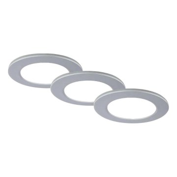 SET 3x corp de iluminat LED încastrat pentru baie Brilo LED/4W/230V IP44 3000/4000K argintiu