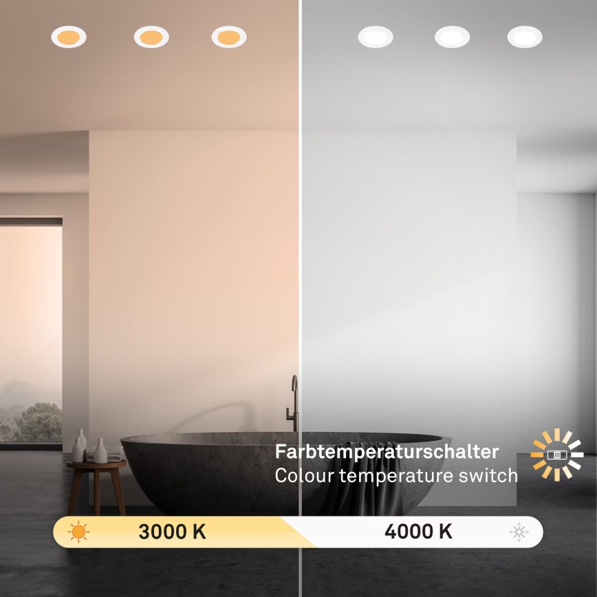 SET 3x corp de iluminat LED încastrat pentru baie Brilo LED/4W/230V IP44 3000/4000K alb