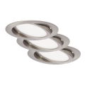 SET 3x corp de iluminat LED încastrat pentru baie Briloner 7116-432 FLAT IN LED/9W/230V IP23