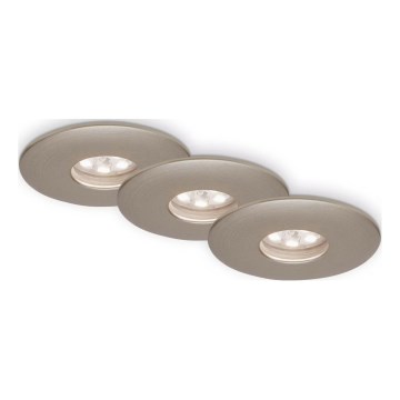SET 3x corp de iluminat LED încastrat pentru baie Briloner 7240-032 ATTACH LED/1,8W/230V IP44 crom mat