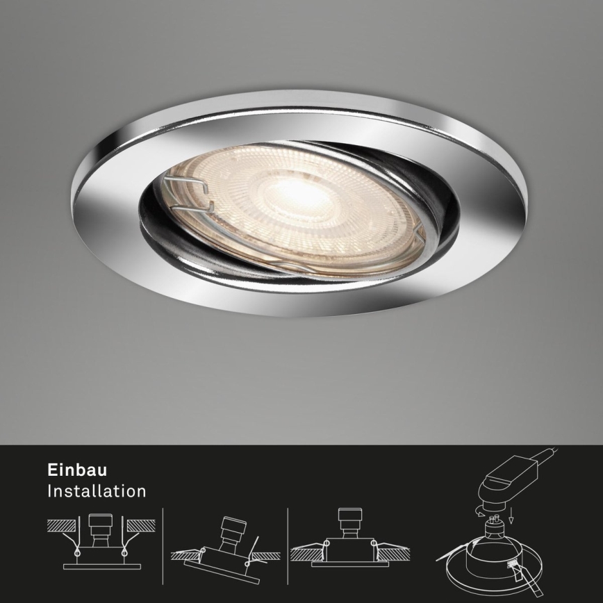 SET 3x corp de iluminat LED încastrat pentru baie SLIDE GU10/3,5W/230V IP23 Briloner 7144-038