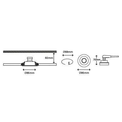 SET 3x corp de iluminat LED pentru baie dimabil 1xGU10/5W/230V IP23 Briloner 7148-038