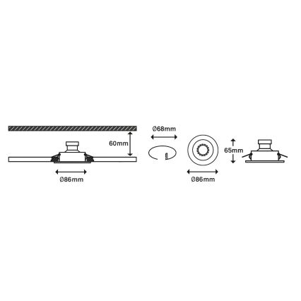 SET 3x corp de iluminat LED pentru baie dimabil 1xGU10/5W/230V IP23 Briloner 7182-036