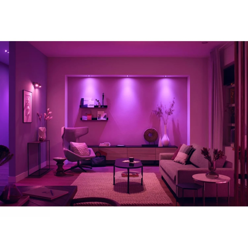 SET 3x corp de iluminat LED RGBW încastrat dimabil Philips Hue CENTURA 1xGU10/4,2W/230V 2000-6500K
