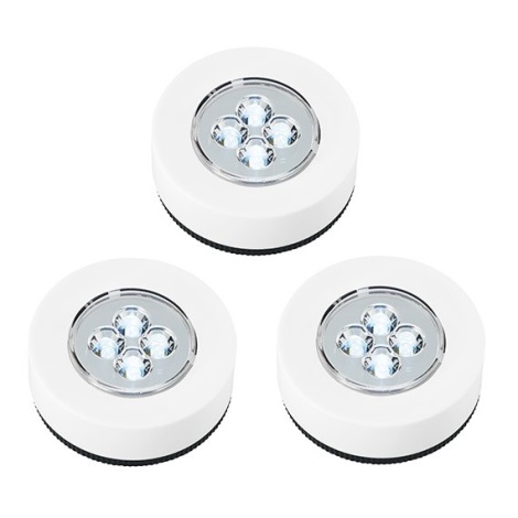 SET 3x corp de iluminat LED tactil de orientare 1xLED/2W/4,5V alb